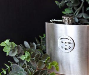 Best Man / Groomsman PERSONALISED Steel Hip Flask
