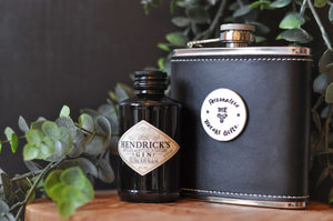 LEATHER Effect PERSONALISED Hip Flask