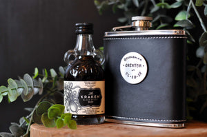 Best Man / Groomsman PERSONALISED Leather effect, Steel Hip Flask