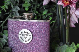 LIMITED EDITION Purple Glitter Personalised Hip Flask