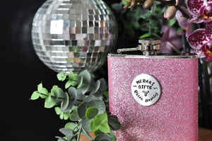 Personalised GLITTER HIP FLASK – pink