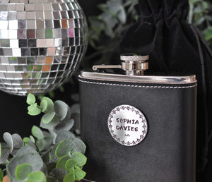 LEATHER Effect PERSONALISED Hip Flask
