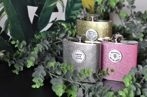 Personalised GLITTER HIP FLASK – pink
