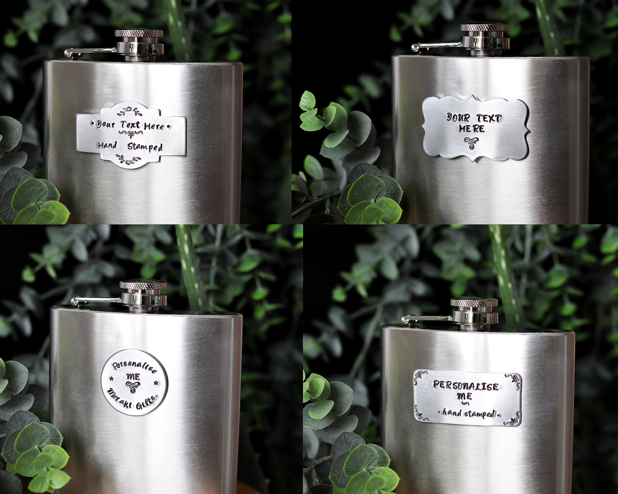 PERSONALISED Gold Glitter Hip Flask