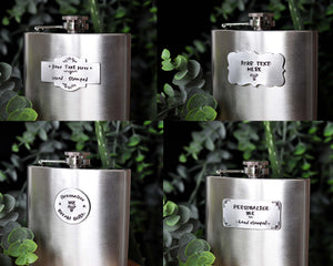 SILVER GLITTER Personalised Hip Flask