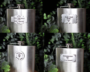 PERSONALISED GLITTER Turquoise/Blue Hip Flask